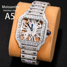 Load image into Gallery viewer, Luxury Men Watches Stainless Steel Strap Watches For Female Ice Out Moissanite Send With Certificate