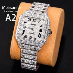 Luxury Men Watches Stainless Steel Strap Watches For Female Ice Out Moissanite Send With Certificate