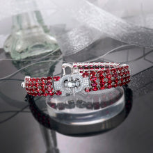 Load image into Gallery viewer, Bracelet CAIMAO with  Natural Gemstones Oval Ruby 24.70ctw&amp;Cut Diamond 2.55ctw, 18K White Gold