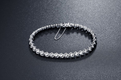 ZOCAI Bracelet Diamond Women with 35 Diamonds stones , Main stone weight: 1.5 carat, 35 Natural Diamond 1.5 carat; Diamond Certified I-J / SI in 18K White Gold (AU750)