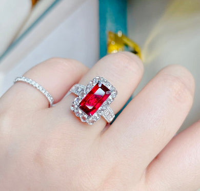 MISSING CAT Ring Women LR Red  Ruby 2.45ctw Diamonds: 0.853ct Fine Jewelry Solid 18K White Gold