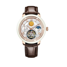 Load image into Gallery viewer, Limited Edition Watch SEAKOSS&amp;ESDIN TOURBILLON Men Natural Jade Tourbillon Watches Super Luxury 60 Diamonds 0.15carats 24K Gold Coin