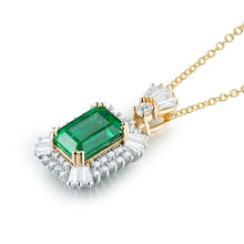 Load image into Gallery viewer, LUXURY Necklace Green Emerald 2.36ctw, Natural Diamonds Carat Weight: 0.768ctw, 18K Gold,  Jewelry for women&#39;s.