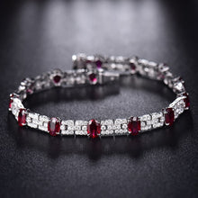 Load image into Gallery viewer, Bracelet women LANMI 18K white gold Au750 with Natural Ruby Carat Weight:7.45ct; Diamond: SI(G-H) Cut:Round Carat Wight:2.148ct