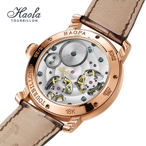 HAOFA LIMITED EDITION 5/20 KOO2,Double Tourbillon,Luxury 18K Rose Gold Case,18K Rose Gold Clip Close, Solid Gold 18K Dial Totem Engraving,68 Diamonds 0.15ctw;