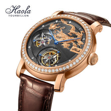 Load image into Gallery viewer, HAOFA LIMITED EDITION 5/20 KOO2,Double Tourbillon,Luxury 18K Rose Gold Case,18K Rose Gold Clip Close, Solid Gold 18K Dial Totem Engraving,68 Diamonds 0.15ctw;