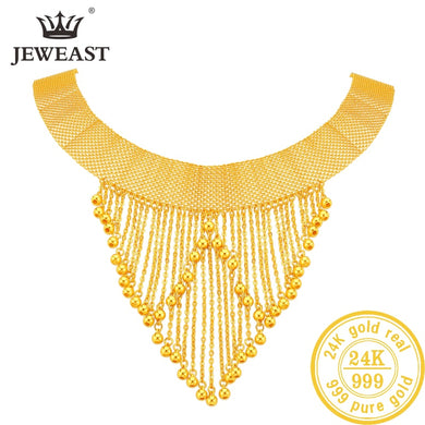 JEWELRY JEWEAST WOMEN JLZB 24K Pure Gold Necklace Real AU 999 Solid Gold Chain Beautiful Upscale Trendy Classic Party Fine Jewelry Hot New 2020