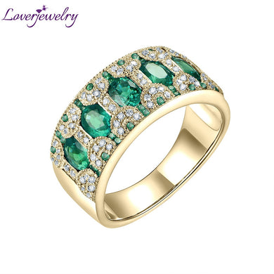 RING LOVERJEWELRY WOMEN 18KT Yellow Gold Natural 1.5Ct Emerald Ruby Sapphire Genuine Diamonds Ring Diamonds Weight(carat):0.28ctRing Main Metal:18k White GoldRing Gold Weight (grams):5.45g