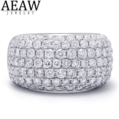 LUXURY AEAWJEWELERY WOMEN RING Diamond0.97ctw Round Cut Natural Real Diamond Wedding Engagement Band  Solid 9K White Gold Certificated