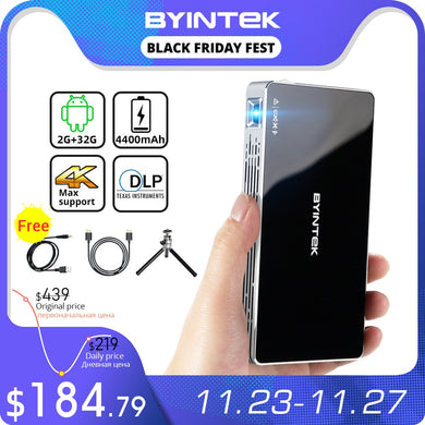 BYINTEK P10 Smart Android Mobile 1080P Projector For Smartphone 4K 3D Cinema Wifi Mini Pocket Pico Portable Beamer LED DLP LAsEr