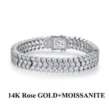 Load image into Gallery viewer, Women Bracelet KUOLOIT Moissanite Dimaond 19carat , 18K White Gold 750 Solid, Cut Moissanite Diamond Round 3.5carat/mm Luxury Jewelry