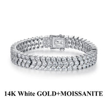 Load image into Gallery viewer, Women Bracelet KUOLOIT Moissanite Dimaond 19carat , 18K White Gold 750 Solid, Cut Moissanite Diamond Round 3.5carat/mm Luxury Jewelry