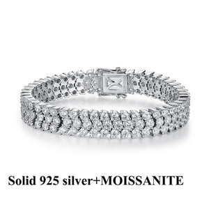 Women Bracelet KUOLOIT Moissanite Dimaond 19carat , 18K White Gold 750 Solid, Cut Moissanite Diamond Round 3.5carat/mm Luxury Jewelry