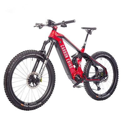 HRTC CARBON FIBER ELECTRIC MOUNTAIN-BIKE 27.5 full shock AM Bafang mid-motor carbon fiber frame lithium battery cross-country electric power assisted EMTB