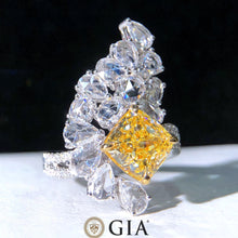 Load image into Gallery viewer, GIA Ring Yellow Diamond 3.00ct Fancy Light Yellow Diamonds Solid 18K Gold Female&#39;s Diamond Wedding Engagement Rings for Women