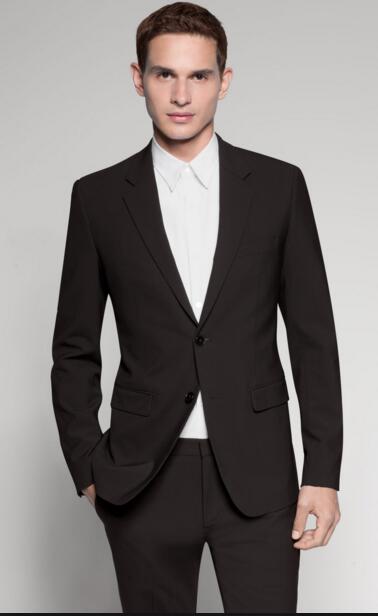 Black Business Men Suits Custom Made Bespoke Classic Black Wedding Suits  For Men
